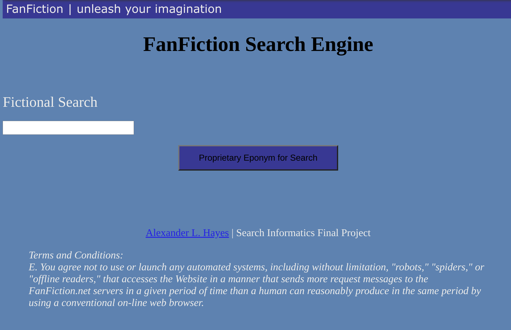 FanFiction Search Engine • hayesall.com